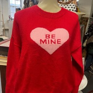 Vince Camuto Red and Pink Heart Sweater